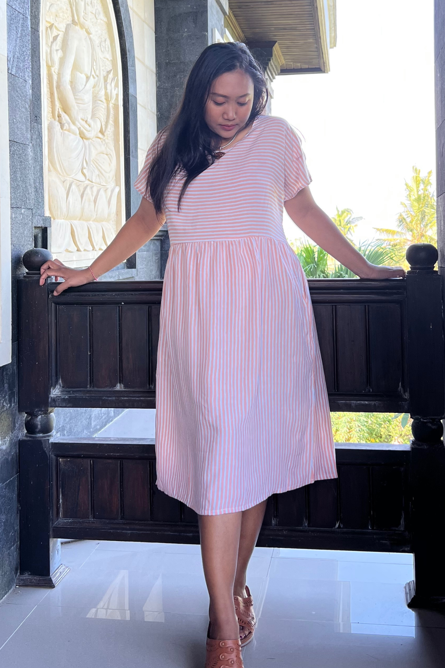 Dress Lulu - Peach  Stripe