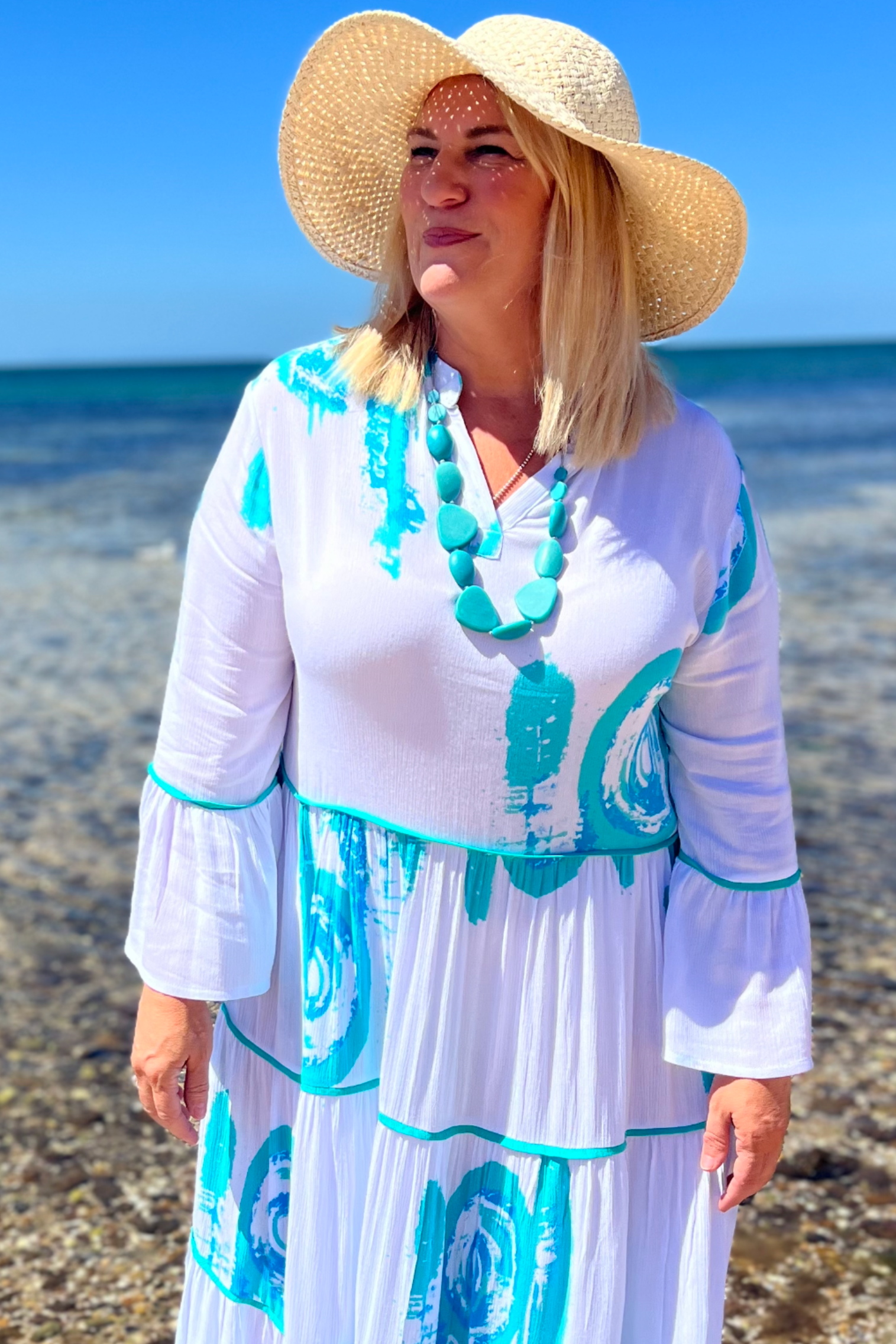 Dress Melanie-Mint Seascape